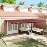 Tenda retrattile arancione e marrone 600  350 cm Poliestere