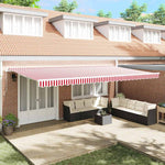 Tenda Retrattile Rigato Rosso e Bianco 600  350 cm