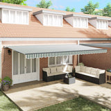 Tenda retrattile Verde e Bianco 600  350 cm