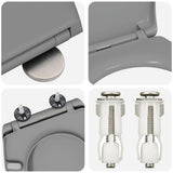 Sedile del WC con rilascio rapido Grigio 44.8 x 37.3 x 4.2 cm