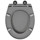 Sedile del WC con rilascio rapido Grigio 44.8 x 37.3 x 4.2 cm