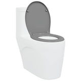 Sedile del WC con rilascio rapido Grigio 44.8 x 37.3 x 4.2 cm