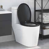 Sedile del WC con rilascio rapido Nero 44.8 x 37.3 x 4.2 cm