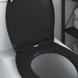 Sedile del WC con rilascio rapido Nero 44.8 x 37.3 x 4.2 cm