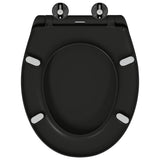 Sedile del WC con rilascio rapido Nero 44.8 x 37.3 x 4.2 cm