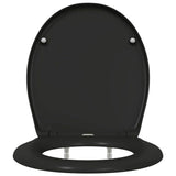 Sedile del WC con rilascio rapido Nero 44.8 x 37.3 x 4.2 cm