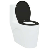 Sedile del WC con rilascio rapido Nero 44.8 x 37.3 x 4.2 cm