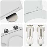 Sedile del WC con rilascio rapido Bianco 44.8 x 37.3 x 4.2 cm