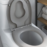 Sedile del WC con rilascio rapido Grigio 44,5 x 37,3 x 4,3 cm
