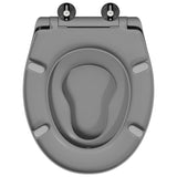 Sedile del WC con rilascio rapido Grigio 44,5 x 37,3 x 4,3 cm