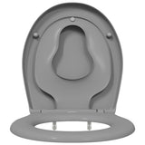 Sedile del WC con rilascio rapido Grigio 44,5 x 37,3 x 4,3 cm