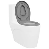 Sedile del WC con rilascio rapido Grigio 44,5 x 37,3 x 4,3 cm