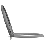 Sedile del WC con rilascio rapido Grigio 44,5 x 37,3 x 4,3 cm