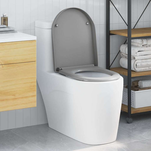 Sedile del WC con rilascio rapido Grigio 46.2 x 36 x 4.3 cm