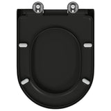 Sedile del WC con rilascio rapido Nero 46.2 x 36 x 4.3 cm