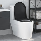 Sedile del WC con rilascio rapido Nero 46.2 x 36 x 4.3 cm