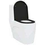 Sedile del WC con rilascio rapido Nero 46.2 x 36 x 4.3 cm