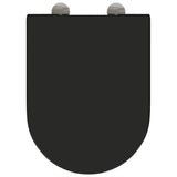 Sedile del WC con rilascio rapido Nero 46.2 x 36 x 4.3 cm