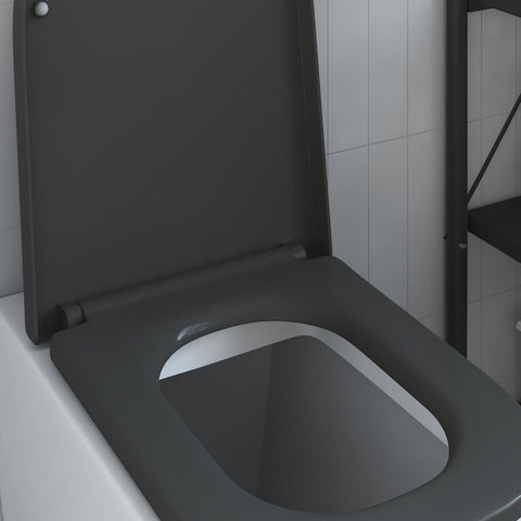 Sedile del WC con rilascio rapido Antracite 44.5 x 35 x 3.6 cm