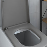 Sedile del WC con rilascio rapido Grigio 44.5 x 35 x 3.6 cm