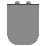 Sedile del WC con rilascio rapido Grigio 44.5 x 35 x 3.6 cm