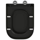 Sedile del WC con rilascio rapido Nero 44.5 x 35 x 3.6 cm
