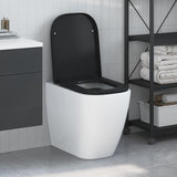 Sedile del WC con rilascio rapido Nero 44.5 x 35 x 3.6 cm