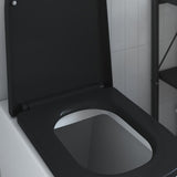 Sedile del WC con rilascio rapido Nero 44.5 x 35 x 3.6 cm