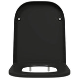 Sedile del WC con rilascio rapido Nero 44.5 x 35 x 3.6 cm
