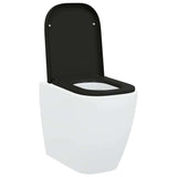 Sedile del WC con rilascio rapido Nero 44.5 x 35 x 3.6 cm