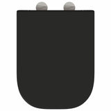 Sedile del WC con rilascio rapido Nero 44.5 x 35 x 3.6 cm