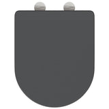 Sedile del WC con rilascio rapido Antracite 44 x 36.4 x 3.4 cm