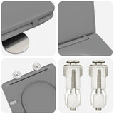 Sedile del WC con rilascio rapido Grigio 44 x 36.4 x 3.4 cm