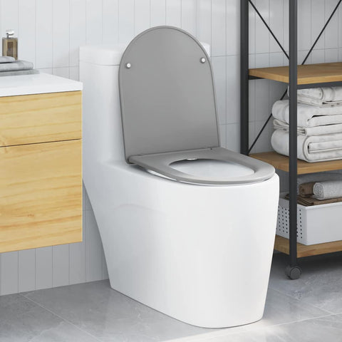 Sedile del WC con rilascio rapido Grigio 44 x 36.4 x 3.4 cm