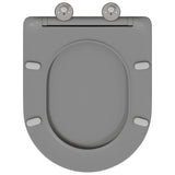 Sedile del WC con rilascio rapido Grigio 44 x 36.4 x 3.4 cm