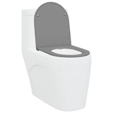 Sedile del WC con rilascio rapido Grigio 44 x 36.4 x 3.4 cm