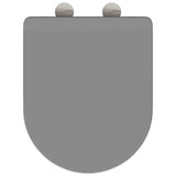 Sedile del WC con rilascio rapido Grigio 44 x 36.4 x 3.4 cm