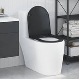 Sedile del WC con rilascio rapido Nero 44 x 36.4 x 3.4 cm