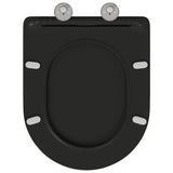 Sedile del WC con rilascio rapido Nero 44 x 36.4 x 3.4 cm