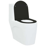Sedile del WC con rilascio rapido Nero 44 x 36.4 x 3.4 cm