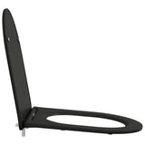 Sedile del WC con rilascio rapido Nero 44 x 36.4 x 3.4 cm