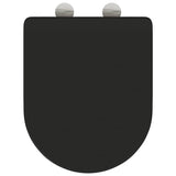 Sedile del WC con rilascio rapido Nero 44 x 36.4 x 3.4 cm