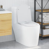Sedile del WC con rilascio rapido Bianco 44 x 36.4 x 3.4 cm