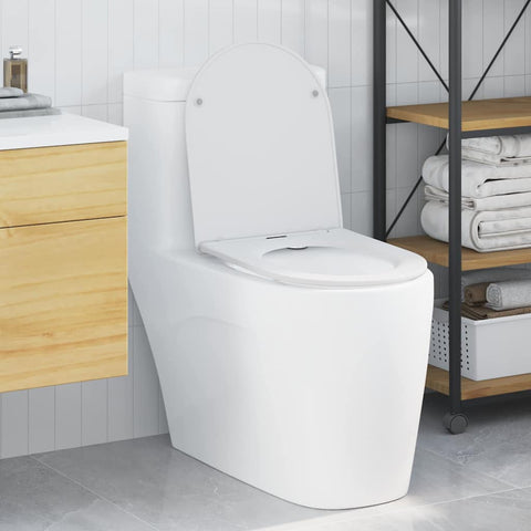 Sedile del WC con rilascio rapido Bianco 44 x 36.4 x 3.4 cm