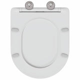 Sedile del WC con rilascio rapido Bianco 44 x 36.4 x 3.4 cm