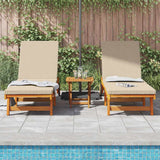 Lettino da sole 2 pcs Marrone Legno di Acacia Massello