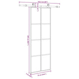 Porta Scorrevole con Ferramenta 76x205cm Vetro ESG Alluminio