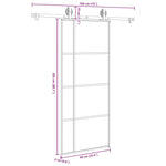 Porta Scorrevole con Ferramenta 90x205cm Vetro ESG Alluminio