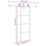 Porta Scorrevole con Ferramenta 90x205cm Vetro ESG Alluminio