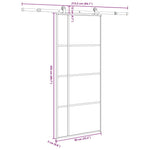 Porta Scorrevole con Ferramenta 90x205cm Vetro ESG Alluminio